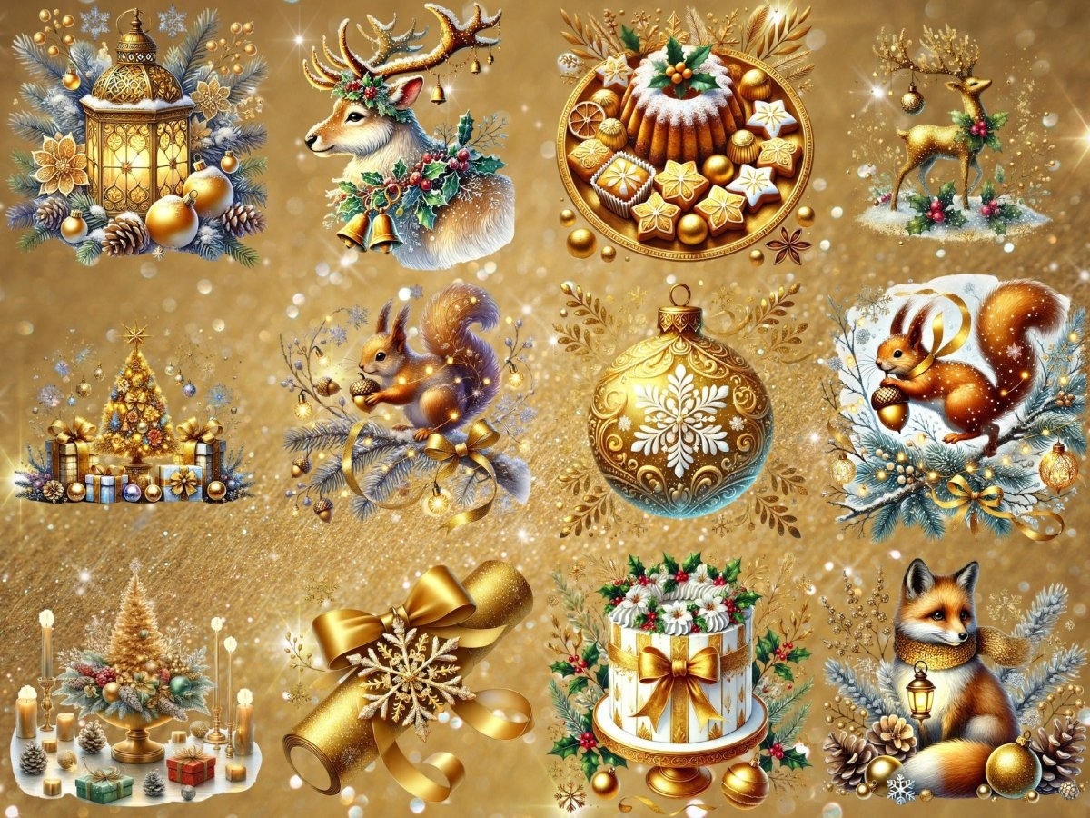 Gylden juleglød clipart (BEGRENSET UTGAVE) image 6