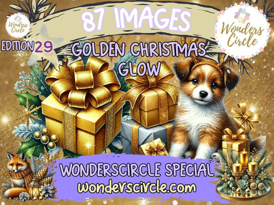 Golden Christmas Glow Clipart (LIMITED EDITION) all - access - bundle new bundles all new mini - WondersArtist