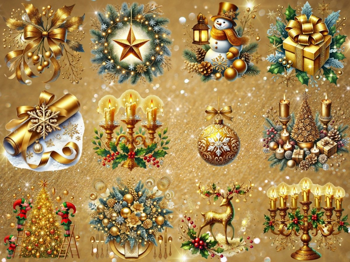 Gylden juleglød clipart (BEGRENSET UTGAVE) image 2