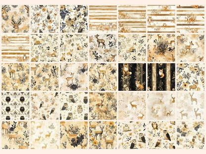 Golden Fauna Seamless Digital Paper animal seamless - Wonders Artist