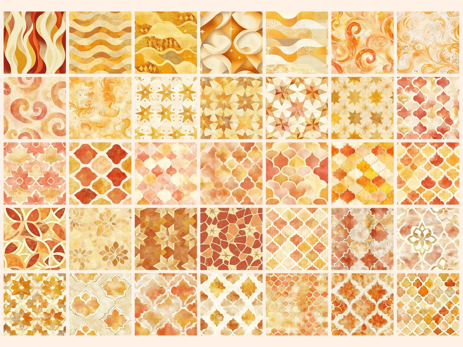 Golden Mirage Seamless Digital Paper - High - Quality Instant Digital Download for Creative Projects