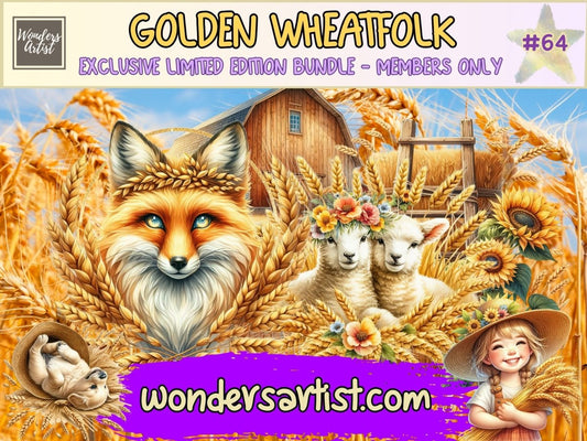 Golden Wheatfolk Clipart (LIMITED EDITION) all - access - bundle new bundles all new mini - WondersArtist