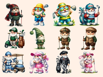 Golf Gnomes Clipart cartoon gnomes - Wonders Artist