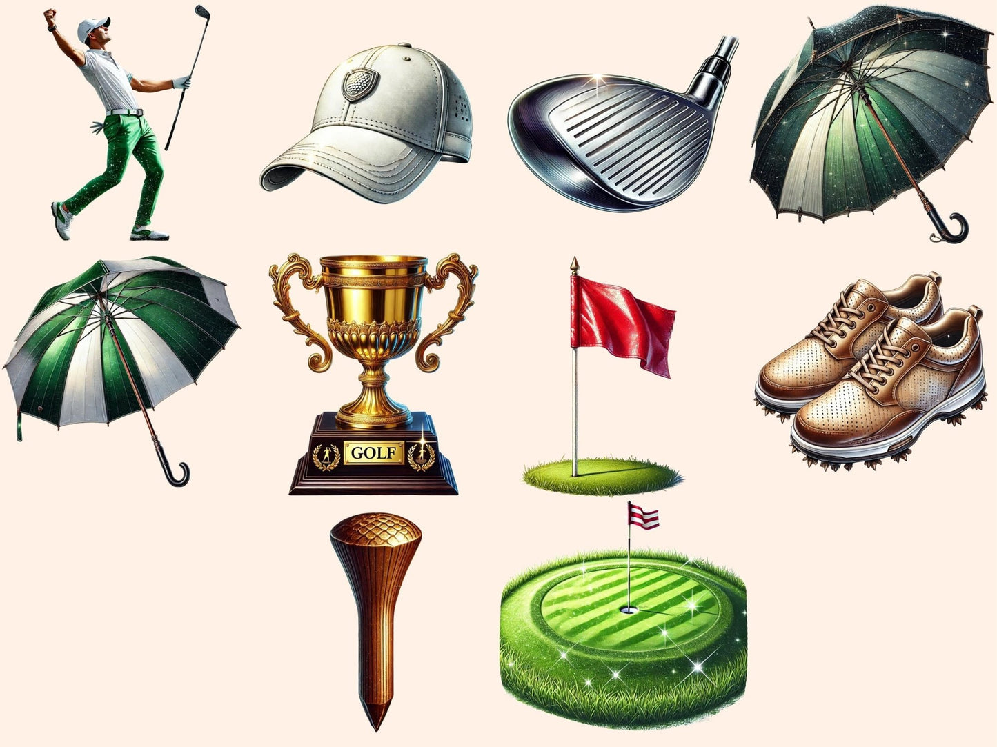 Golf (P2) Clipart - High - Quality Instant Digital Download for Creative Projects