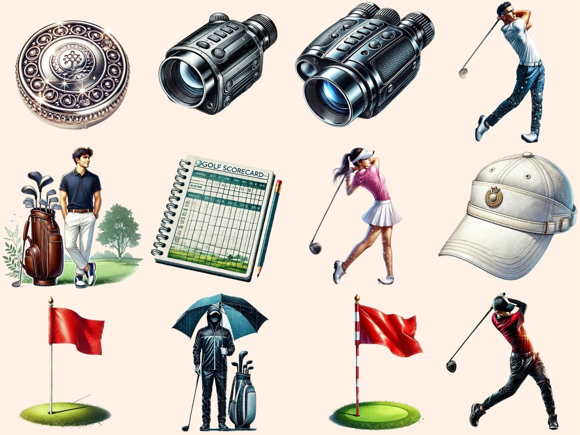 Golf (P2) Clipart - High - Quality Instant Digital Download for Creative Projects