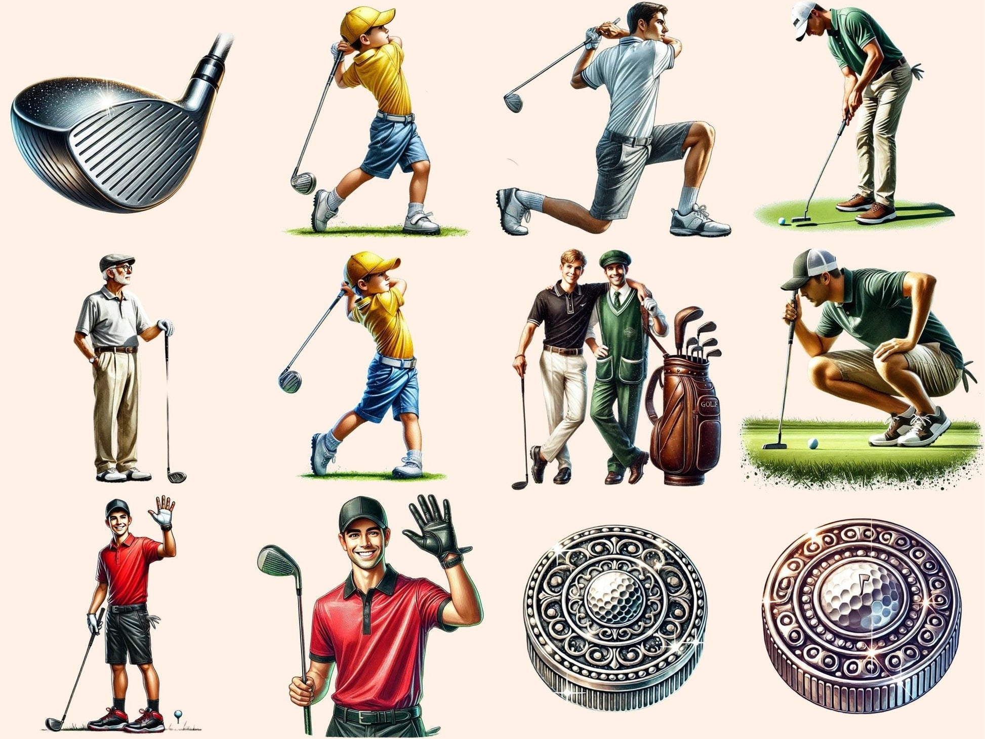 Golf (P2) Clipart - High - Quality Instant Digital Download for Creative Projects