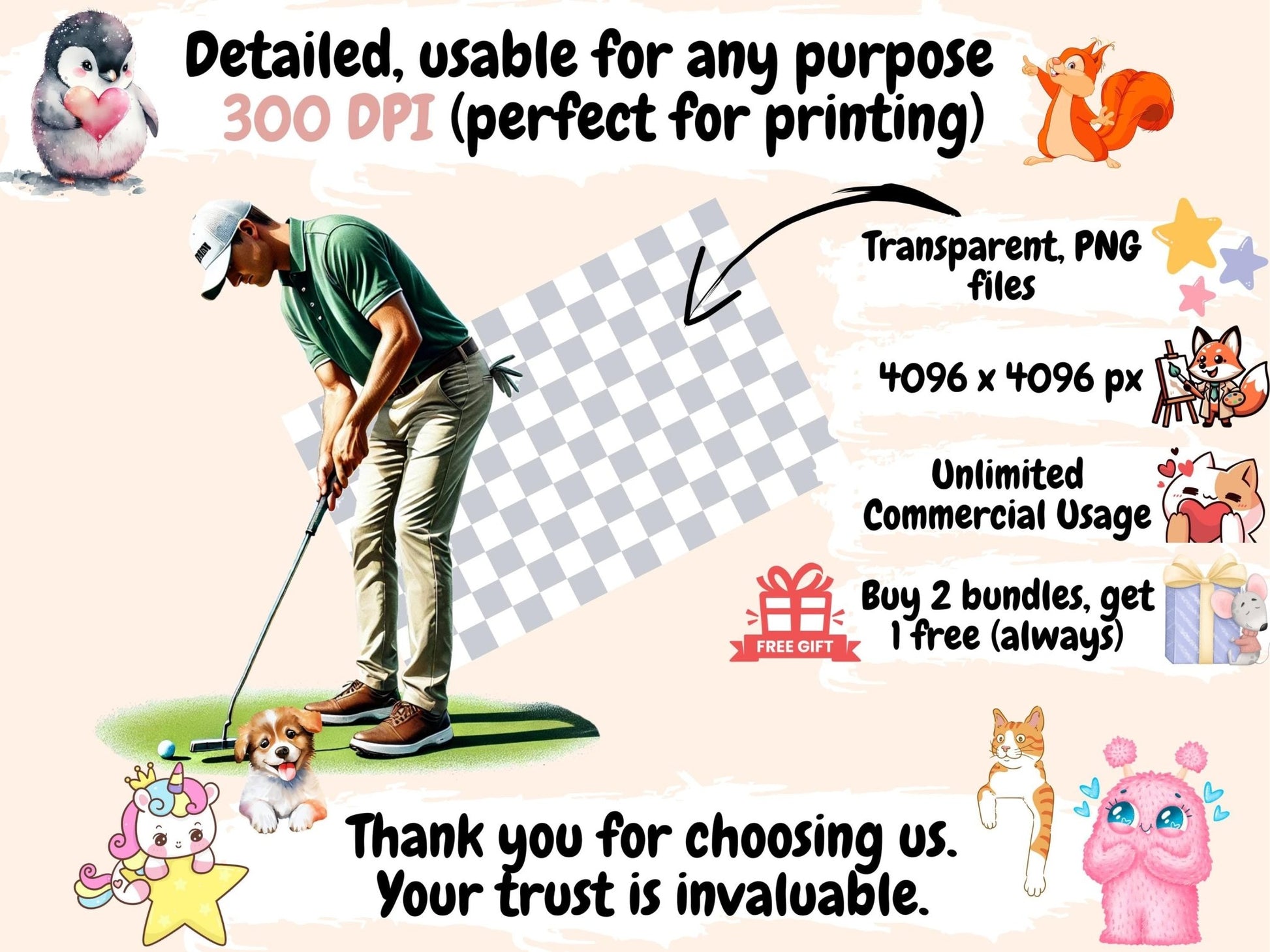 Golf (P2) Clipart - High - Quality Instant Digital Download for Creative Projects