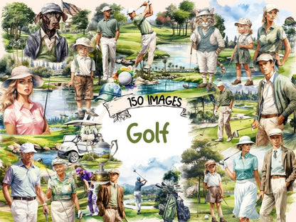 Golf Watercolor Clipart country club clipart - Wonders Artist