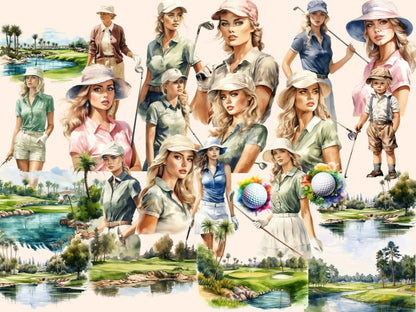 Golf Watercolor Clipart country club clipart - Wonders Artist