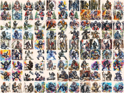 Gorillas Watercolor Clipart animals clipart - Wonders Artist