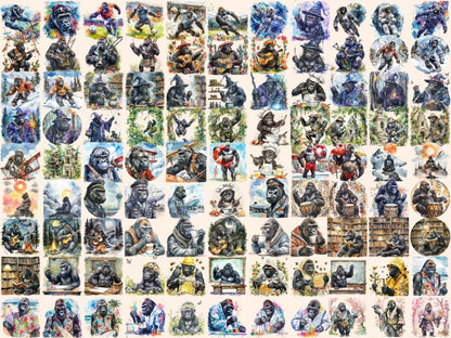 Gorillas Watercolor Clipart animals clipart - Wonders Artist