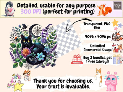 Goth Garden Clipart black flower clipart dark floral png dark garden clipart - WondersArtist