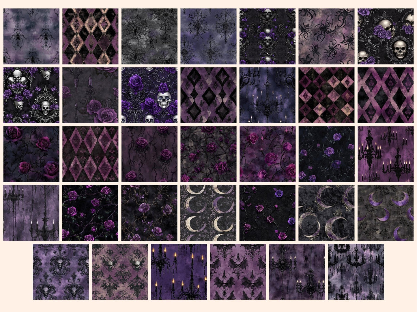 Gothic Allure Seamless Digital Paper - High - Quality Instant Digital Download for Creative Projects