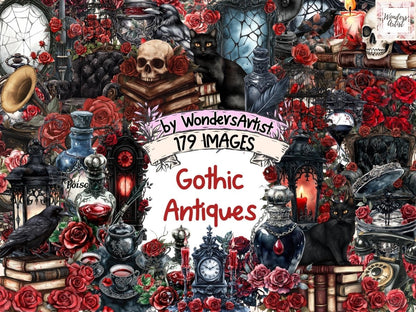 Gothic Antiques Watercolor Clipart Antique Clipart - Wonders Artist