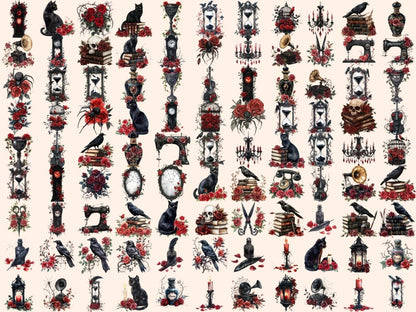 Gothic Antiques Watercolor Clipart Antique Clipart - Wonders Artist