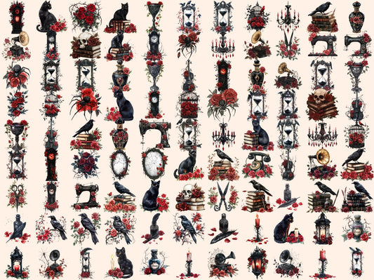 Gothic Antiques Watercolor Clipart