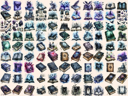 Gothic Books Watercolor Clipart dark books clipart - Wonders Artist