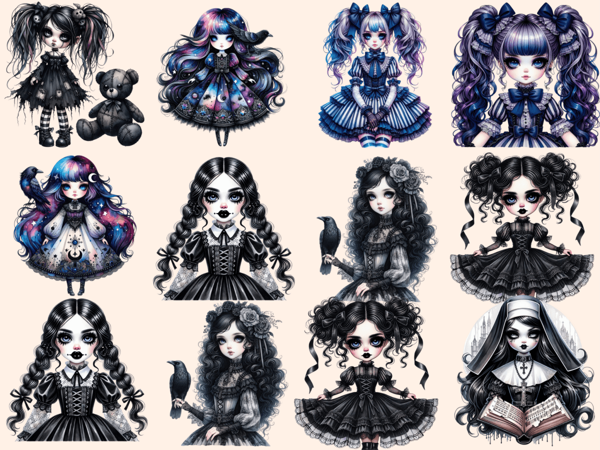 Gothic Dolls Clipart autopost dark dolls clipart goth digital art - WondersArtist