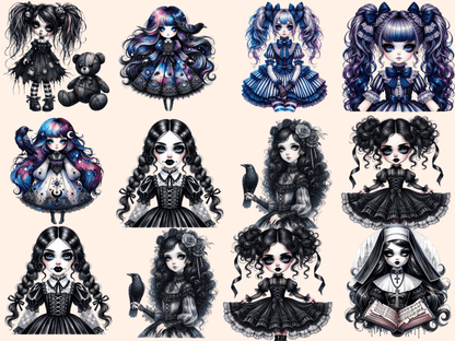 Gothic Dolls Clipart autopost dark dolls clipart goth digital art - WondersArtist
