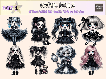 Gothic Dolls Clipart autopost dark dolls clipart goth digital art - WondersArtist