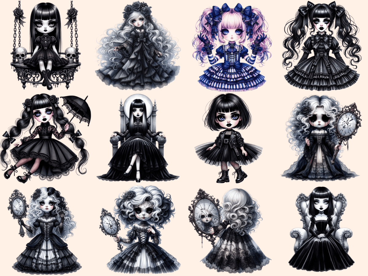 Gothic Dolls Clipart autopost dark dolls clipart goth digital art - WondersArtist