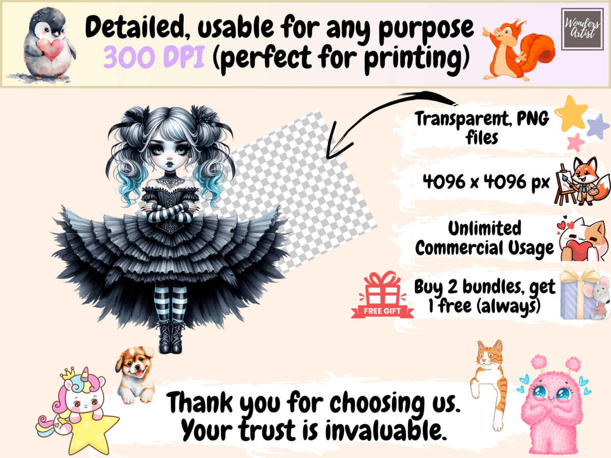 Gothic Dolls Clipart autopost dark dolls clipart goth digital art - WondersArtist