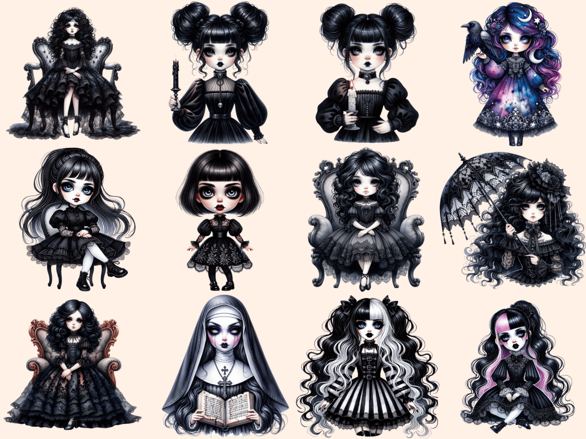 Gothic Dolls Clipart autopost dark dolls clipart goth digital art - WondersArtist