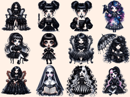 Gothic Dolls Clipart autopost dark dolls clipart goth digital art - WondersArtist