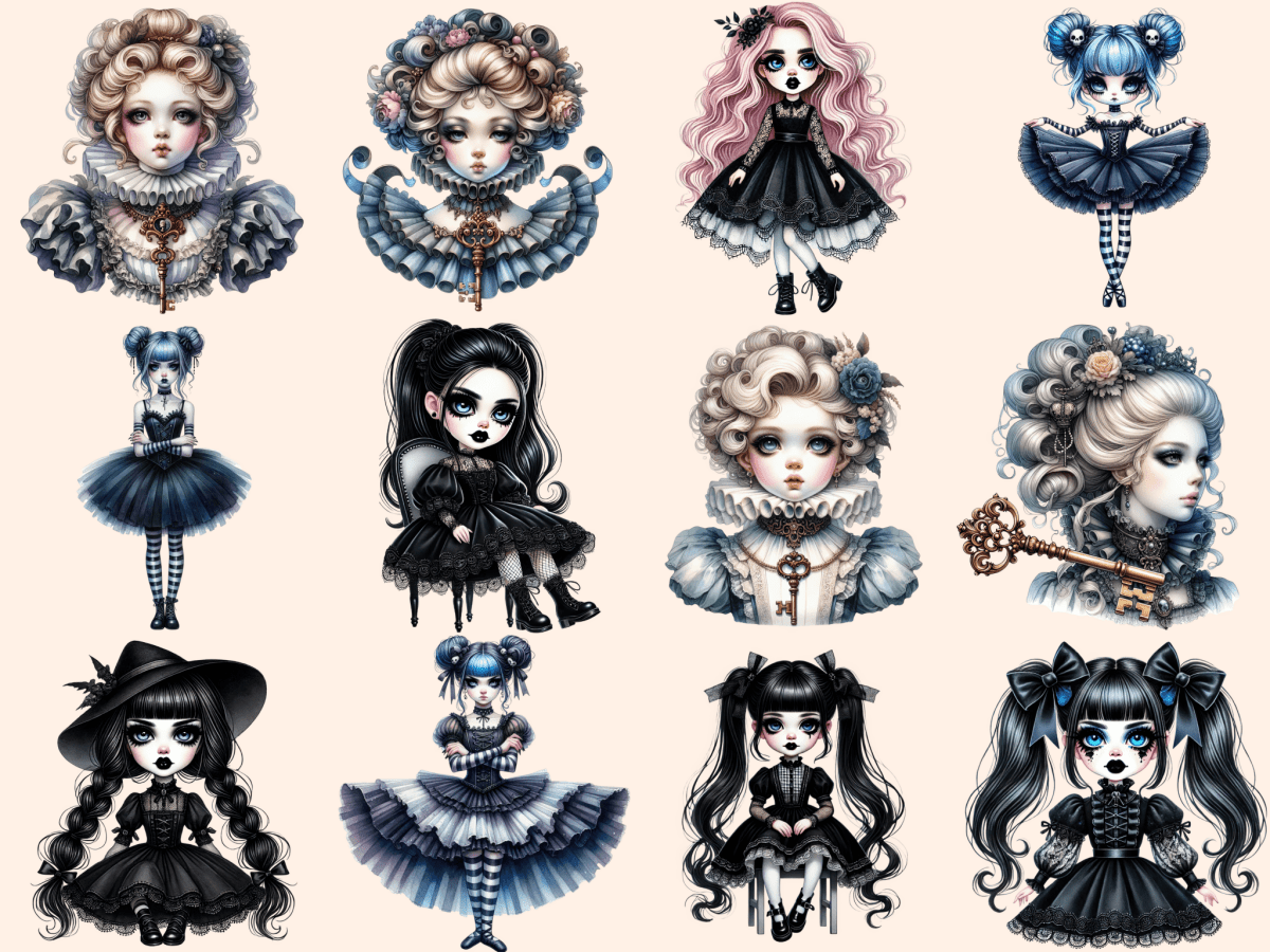 Gothic Dolls Clipart autopost dark dolls clipart goth digital art - WondersArtist