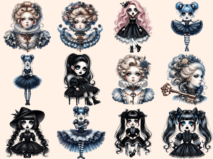 Gothic Dolls Clipart autopost dark dolls clipart goth digital art - WondersArtist