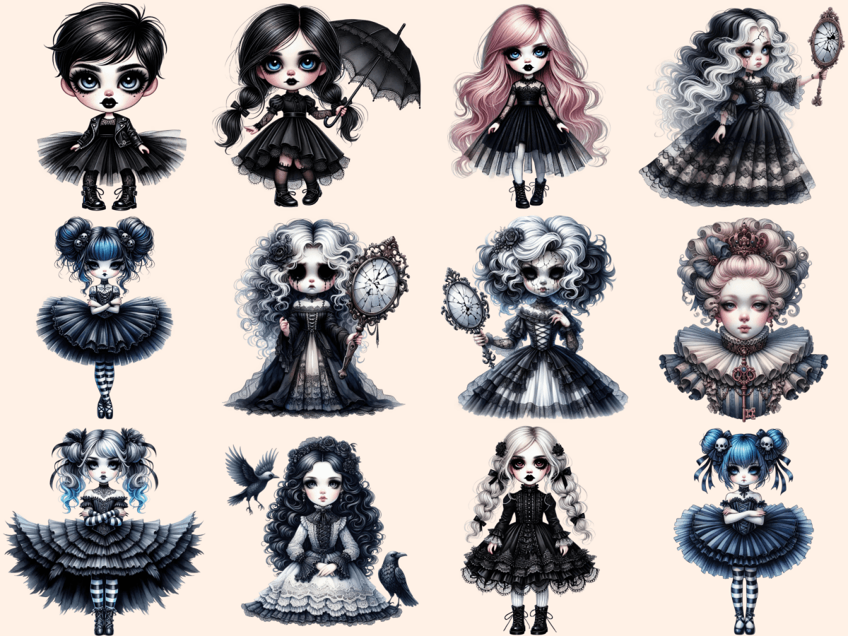 Gothic Dolls Clipart autopost dark dolls clipart goth digital art - WondersArtist