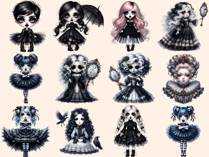 Gothic Dolls Clipart autopost dark dolls clipart goth digital art - WondersArtist