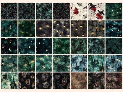 Gothic Fairytale Seamless Pattern Digital Papers dark fairytale - Wonders Artist