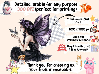 Gothic Fairytale Watercolor Clipart dark fantasy clipart edgy clothing png eerie clipart - WondersArtist