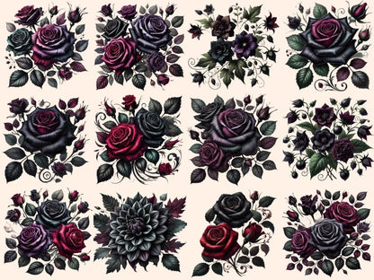 Gothic Flowers Clipart Cute flower art - Wonders Artist