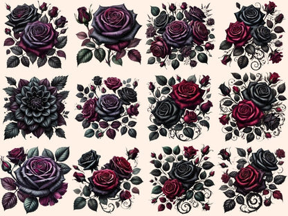 Gothic Flowers Clipart Cute flower art - Wonders Artist