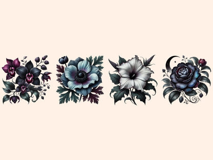 Gothic Flowers (P2) Clipart black flowers - Wonders Artist