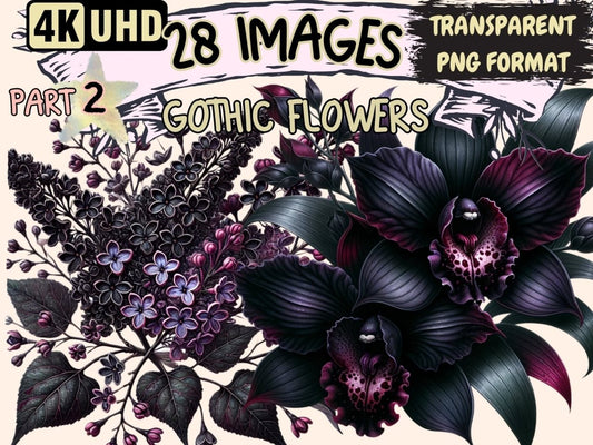 Gothic Flowers (P2) Clipart black flowers - Wonders Artist