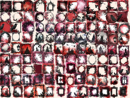 Gothic Frames Watercolor Clipart dark border clipart - Wonders Artist