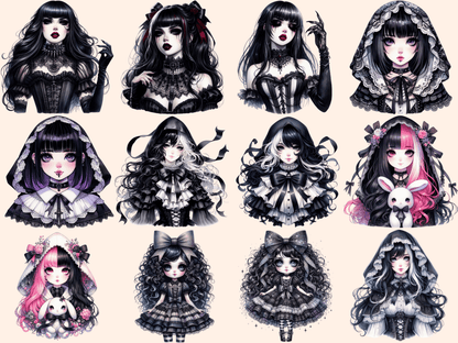 Gothic Girls Clipart autopost dark girl clipart dark girls clipart - WondersArtist