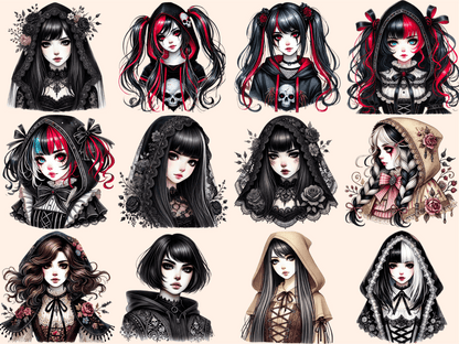 Gothic Girls Clipart autopost dark girl clipart dark girls clipart - WondersArtist