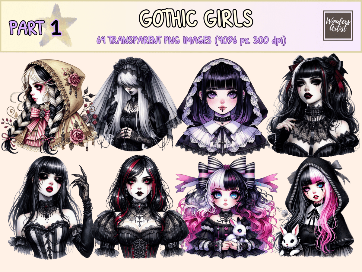 Gothic Girls Clipart autopost dark girl clipart dark girls clipart - WondersArtist