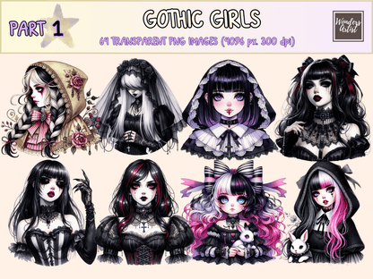 Gothic Girls Clipart autopost dark girl clipart dark girls clipart - WondersArtist