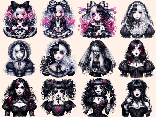 Gothic Girls Clipart