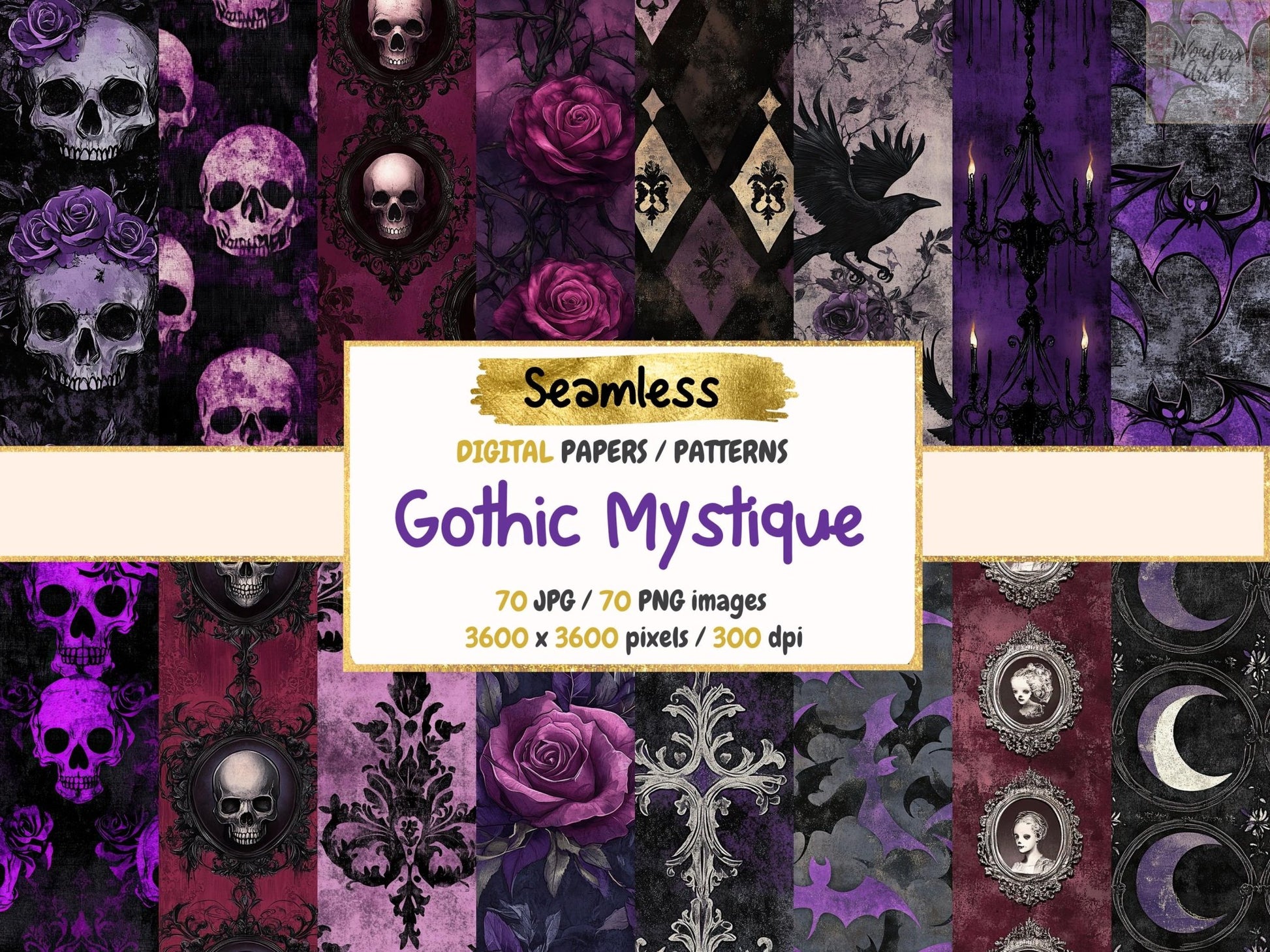 Gothic Mystique Seamless Digital Paper - High - Quality Instant Digital Download for Creative Projects