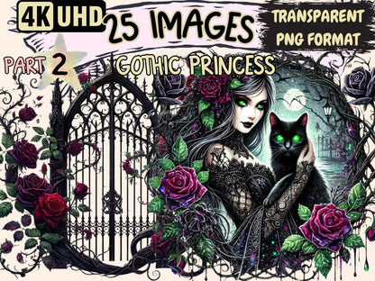 Gothic Princess (P2) Clipart Dark Fantasy Art - Wonders Artist