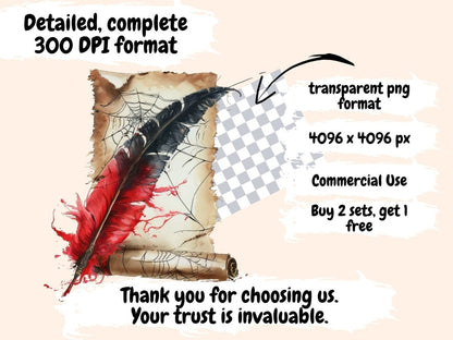 Gothic Spiderwebs Watercolor Clipart dark web clipart - Wonders Artist