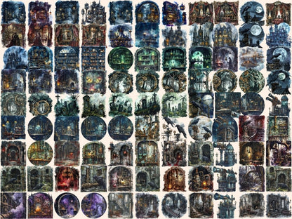 Gothic Steampunk Watercolor Clipart dark landscape png - Wonders Artist