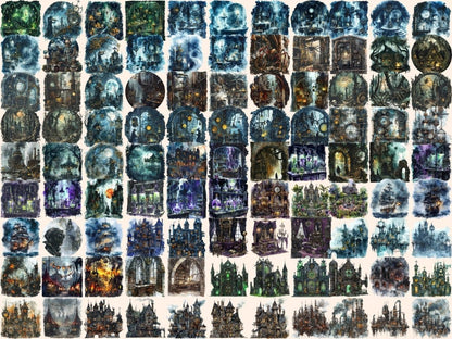 Gothic Steampunk Watercolor Clipart dark landscape png - Wonders Artist