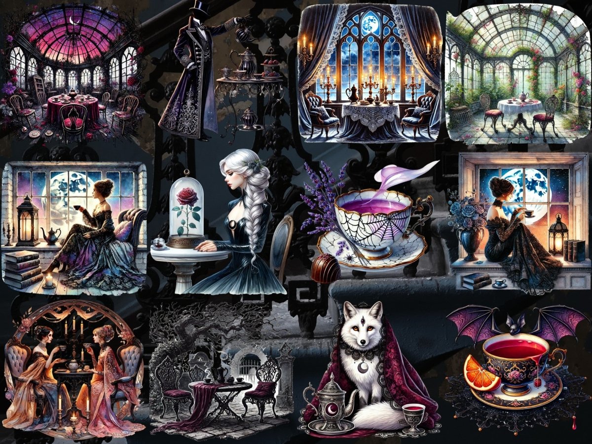 Gotický čajový večírek Clipart (LIMITOVANÁ EDICE) image 5